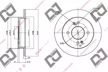 Тормозной диск DJ PARTS BD1358